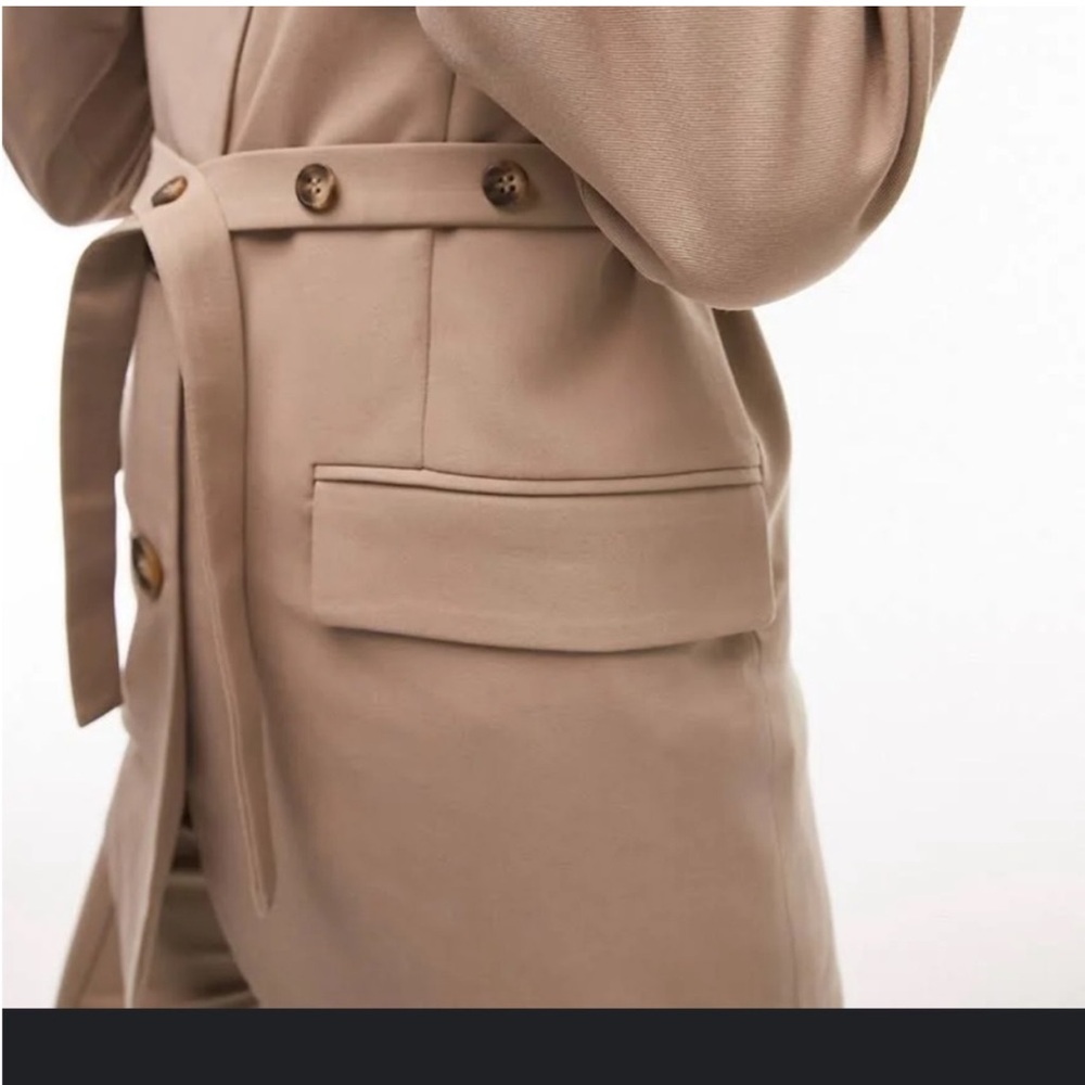 Belted Beige Blazer Jacket - Womens - Picture 3 of 12